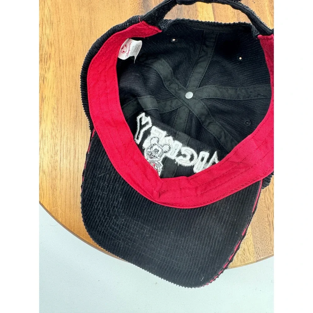 Disney Store Mickey Mouse‎ Corduroy Hat Mens S/M Black Embroidered Baseball Cap